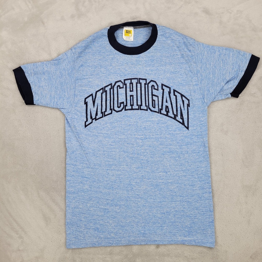 Michigan Wolverines Shirt Mens Small College Team Vintage Tri Blend Ringer Adult